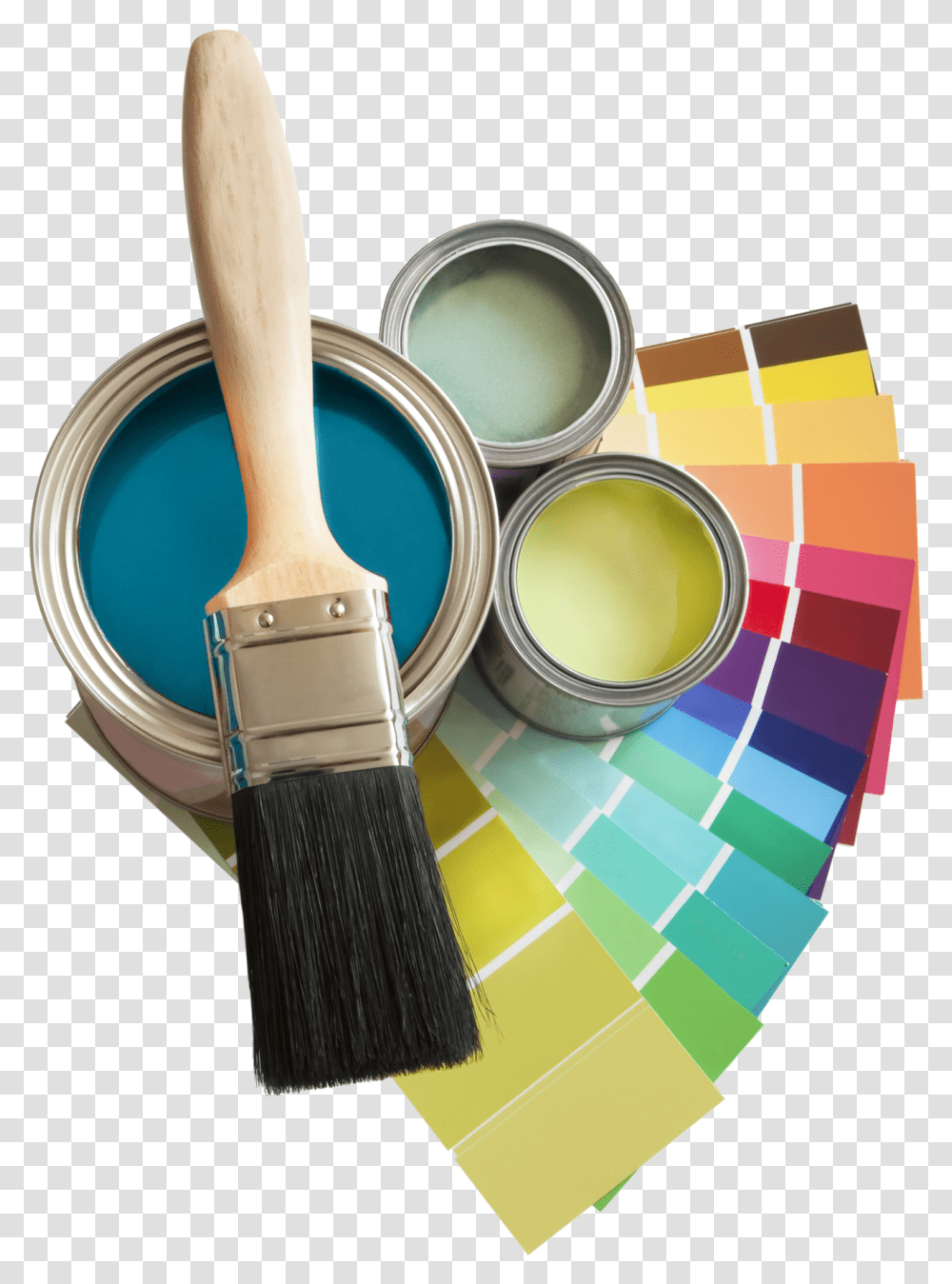Panels Of Different Colors For A House Interior, Paint Container, Brush, Tool, Palette Transparent Png