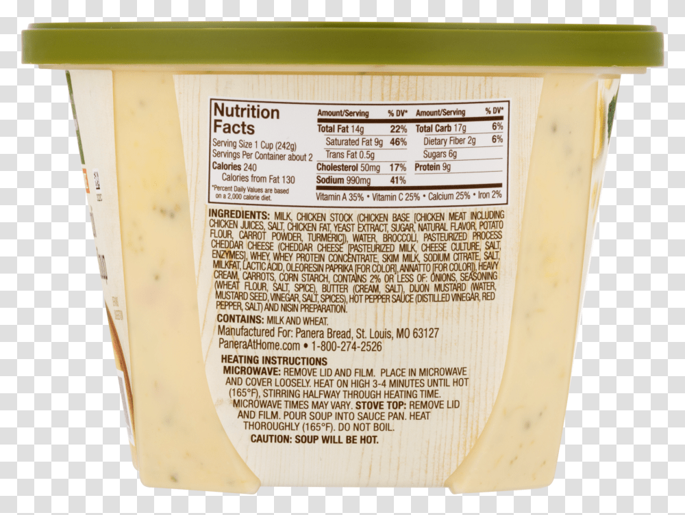 Panera Bread Chicken Noodle Soup Nutrition, Word, Label, Book Transparent Png