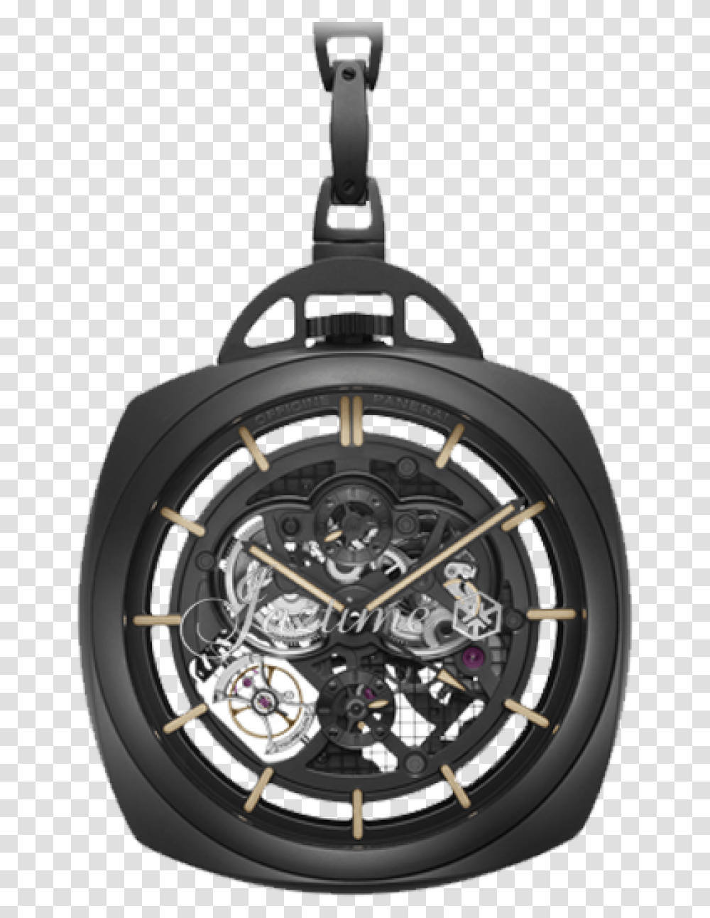 Panerai Pam 446 Pocket Watch 59mm Black Ceramic Brand New, Wristwatch, Clock Tower, Architecture, Building Transparent Png