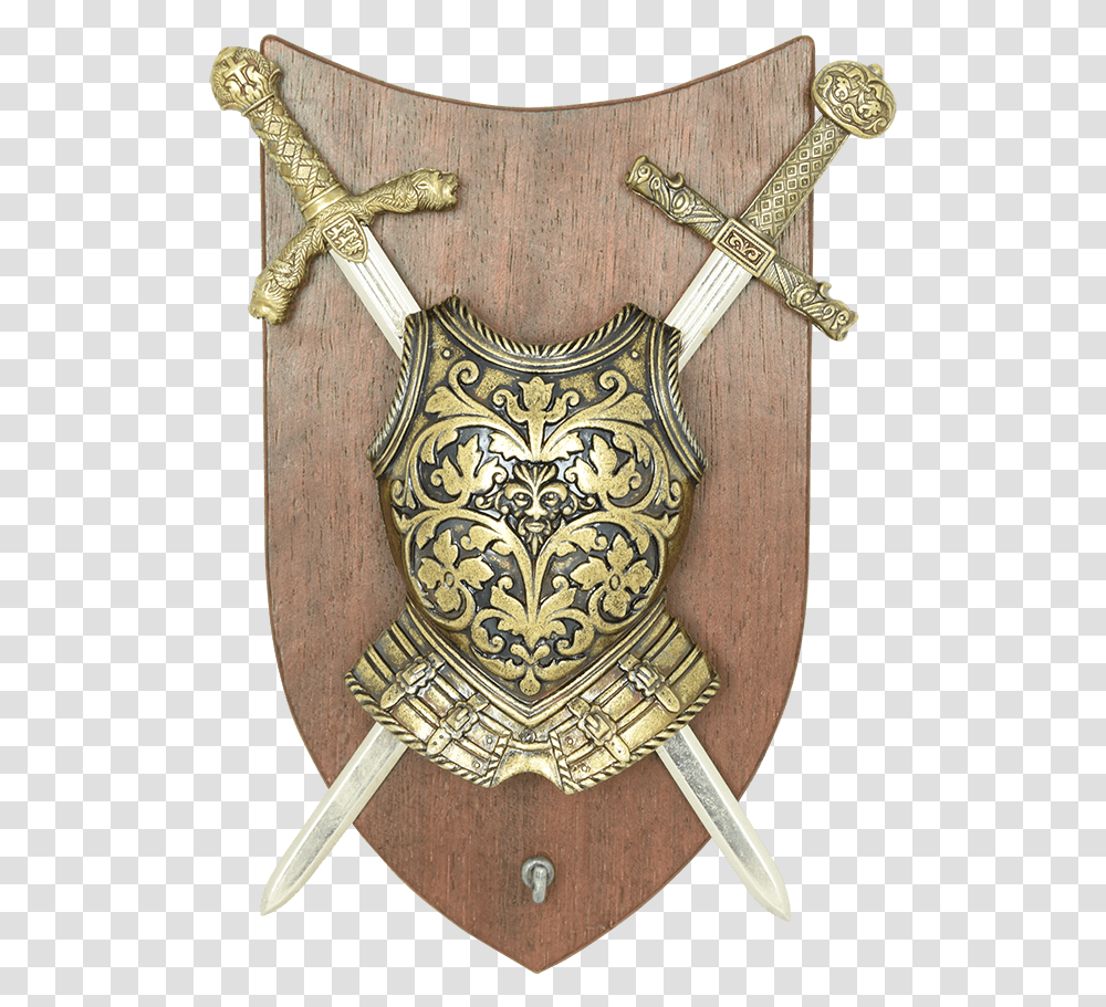 Panoply With Cuirass And 2 Swords Dagger, Armor, Shield Transparent Png