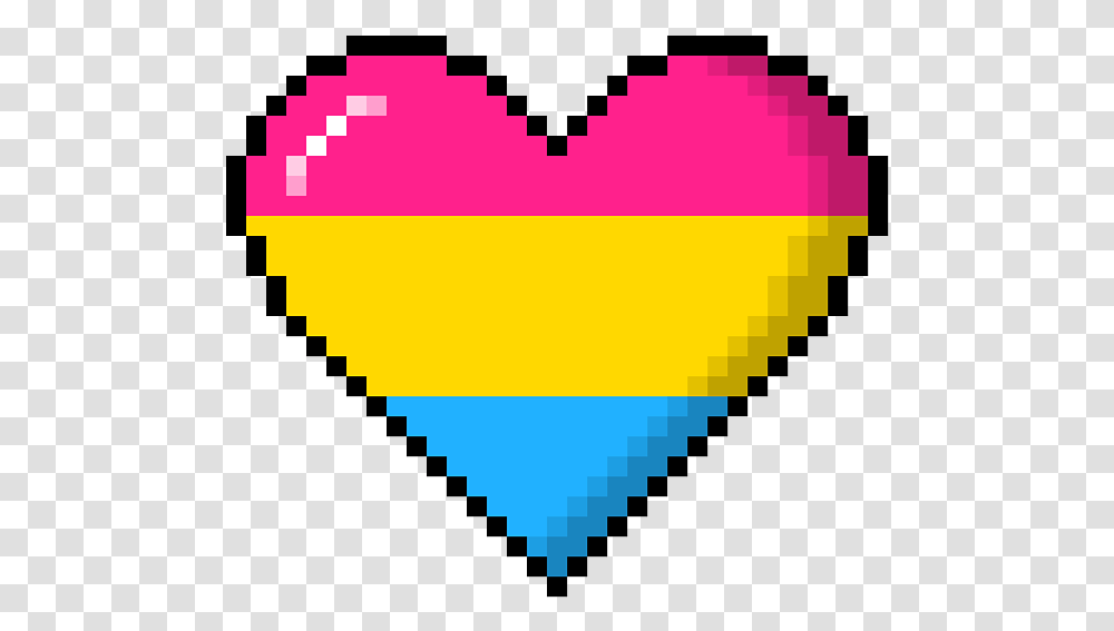 Pansexual Pride 8bit Pixel Heart Portable Battery Charger Pixel Rainbow Heart, Plectrum, Triangle, Pillow, Cushion Transparent Png