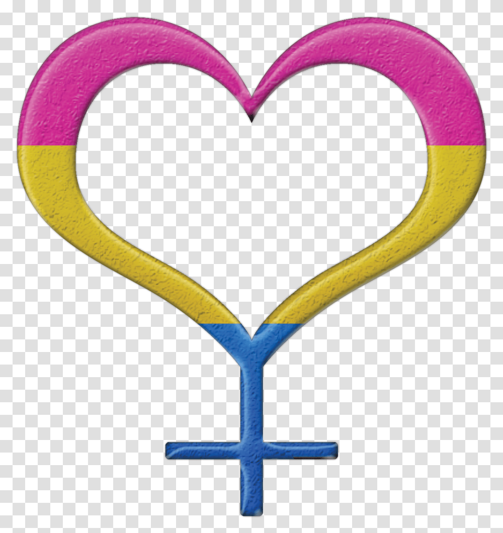 Pansexual Pride Heart Shaped Female Gender Symbol In Clipart Icon Pink, Snake, Reptile, Animal, Light Transparent Png