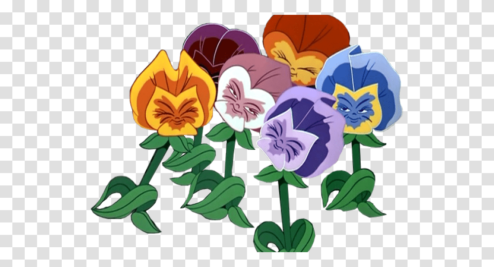 Pansy Clipart Alice In Wonderland Flower Alice In Wonderland Characters Clipart, Plant, Blossom, Orchid Transparent Png