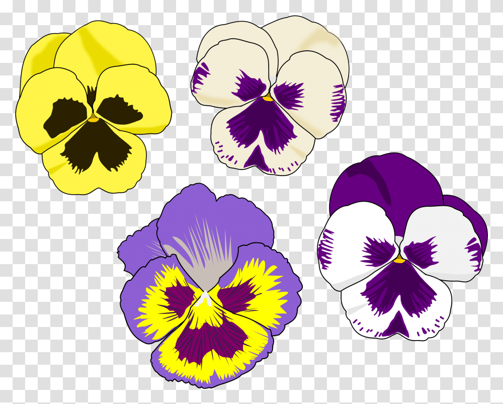 Pansy Selection Flower Drawing Pansies Art Line Pansy Clipart, Plant, Blossom, Iris, Petal Transparent Png
