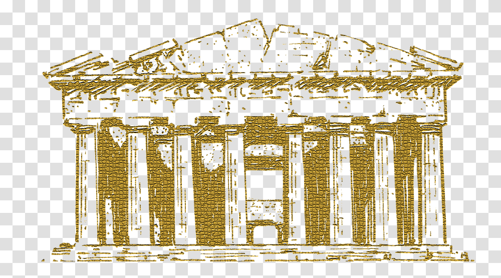 Pantheon Greek Beige Parthenon Curved, Gate, Architecture, Building, Temple Transparent Png