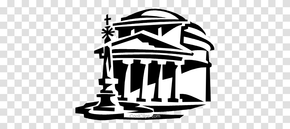 Pantheon Rome Italy Royalty Free Vector Clip Art Illustration, Building, Architecture, Pillar, Column Transparent Png