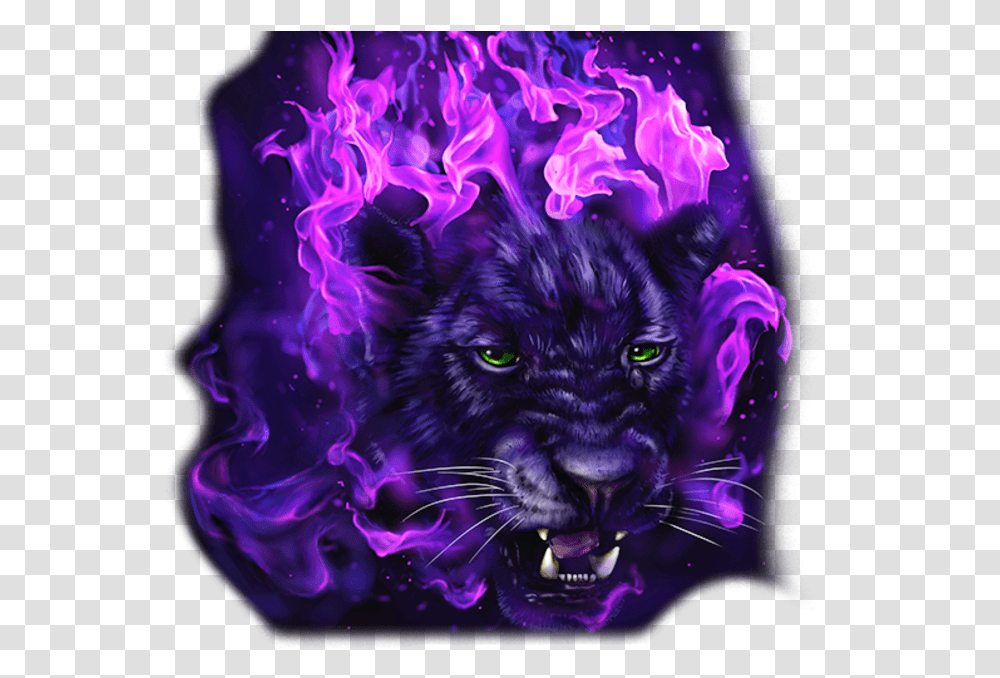 Panther Black Panther Purple Animal, Mammal, Wildlife Transparent Png