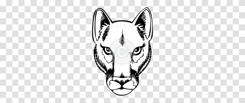 Panther Face Black White, Mammal, Animal, Stencil, Wildlife Transparent Png