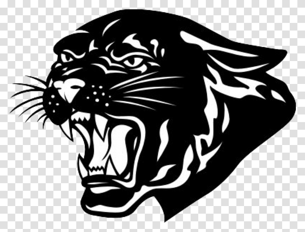 Panther Face Cliparts Liberty County High School Panthers, Stencil, Label Transparent Png