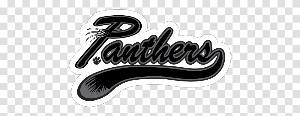 Panther Logo Type Mascot Sticker Panther Logo, Symbol, Trademark, Text, Label Transparent Png