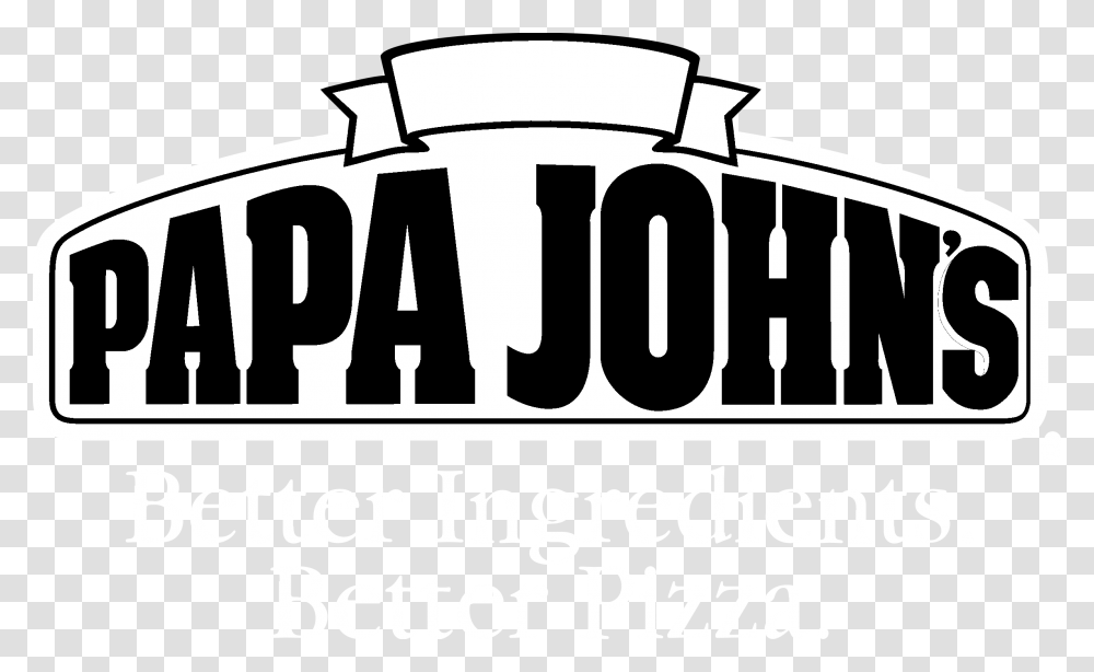 Papa Johnquots Pizza Logo Black And White, Label, Word, Alphabet Transparent Png