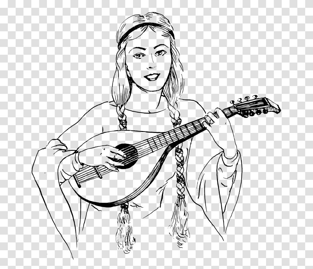 Papapishu Woman Playing Lute, Music, Gray, World Of Warcraft Transparent Png