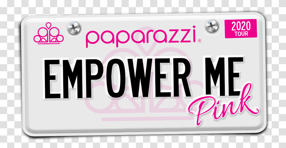 Paparazzi Empower Me Pink 2020, Vehicle, Transportation, License Plate Transparent Png