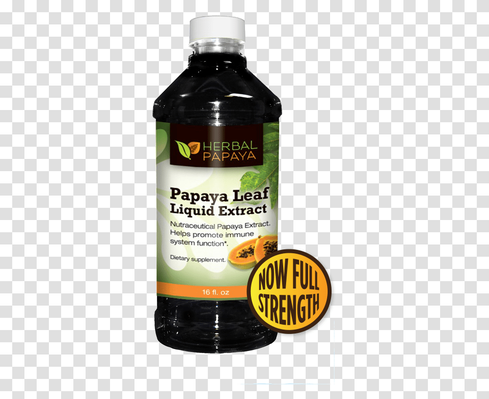 Papaya Leaf Liquid Extract Bottle, Beer, Alcohol, Beverage, Plant Transparent Png