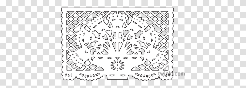 Papel Picado 1 Mexcian Paper Cuts Mexico Day Of The Dead Dia Line Art, Stencil, Floral Design, Pattern, Graphics Transparent Png