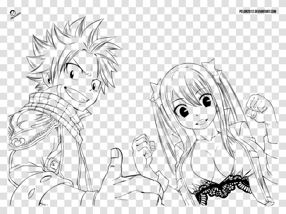 Papel Rasgado Lineart Line Art Fairy Tail Lucy, Gray, World Of Warcraft Transparent Png