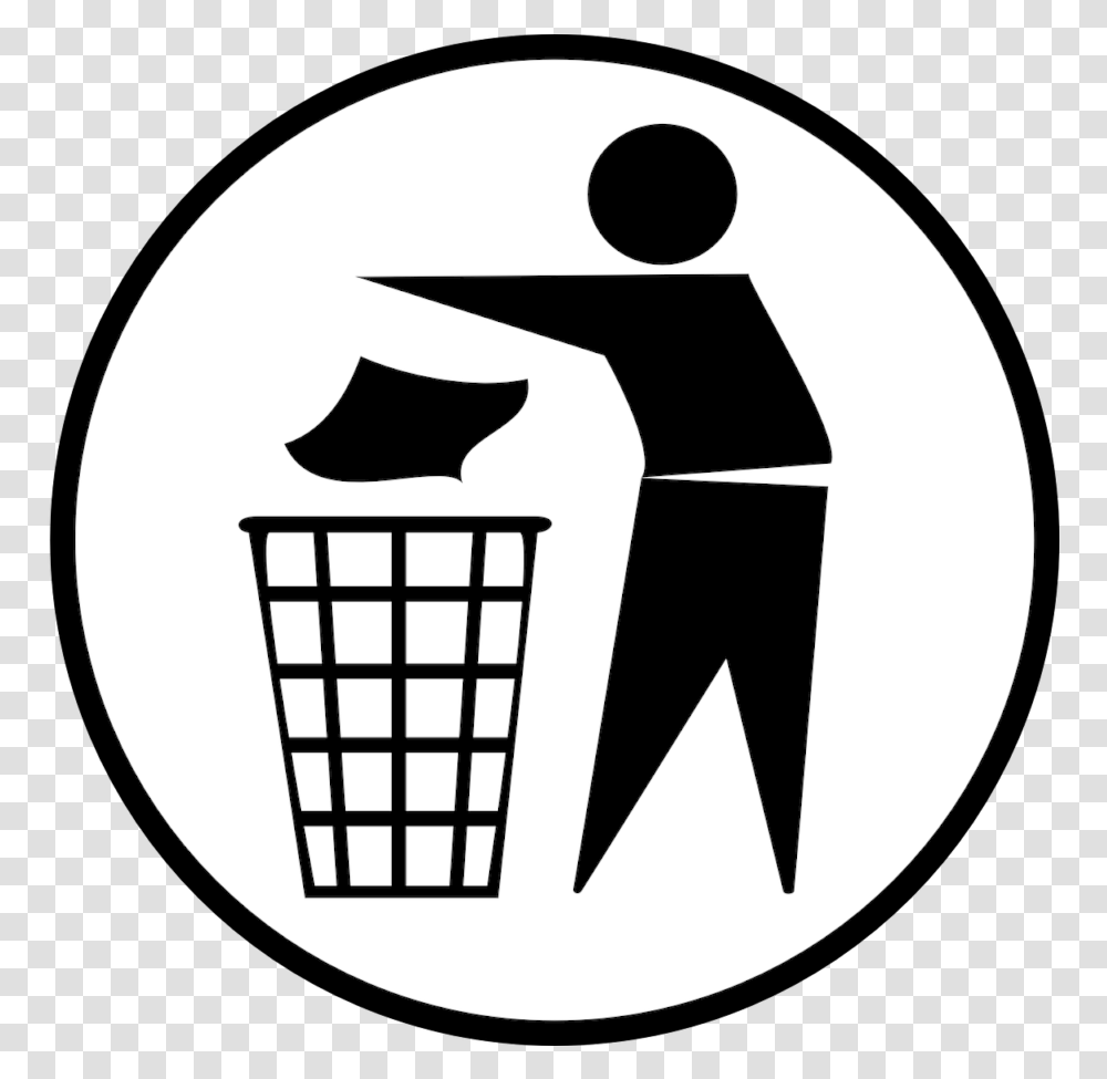 Papelera Hombre De Basura Bin Persona Reciclar Keep Ur City Clean, Stencil, Sign, Logo Transparent Png