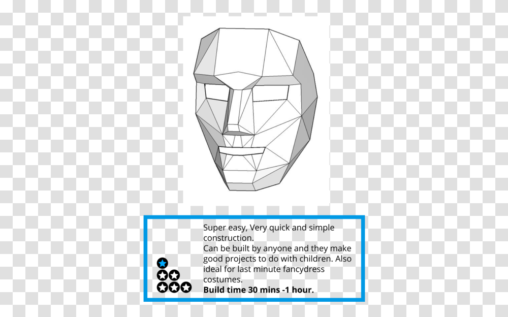 Paper 3d Face Mask, Drawing, Doodle, Sketch Transparent Png