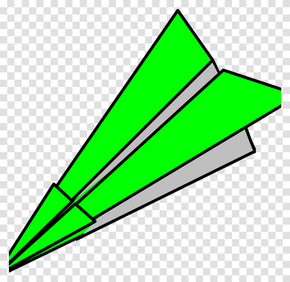 Paper Airplane Clipart Plane Green Free Vector Graphic Paper Airplane Background, Triangle, Baseball Bat, Team Sport, Sports Transparent Png