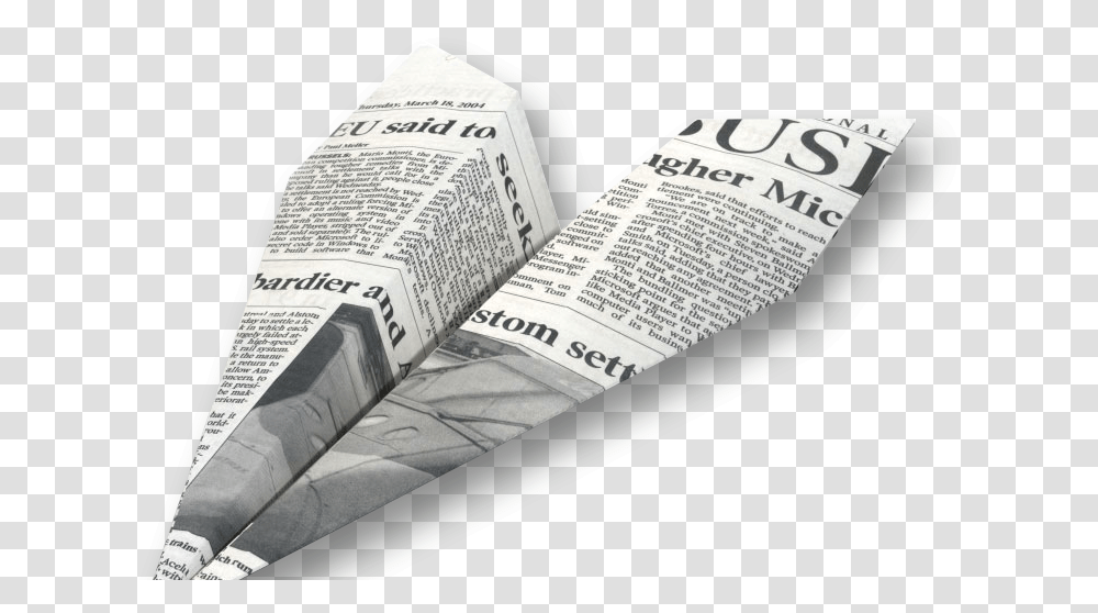 Paper Airplane Made Of Newspaper, Book, Business Card, Page Transparent Png