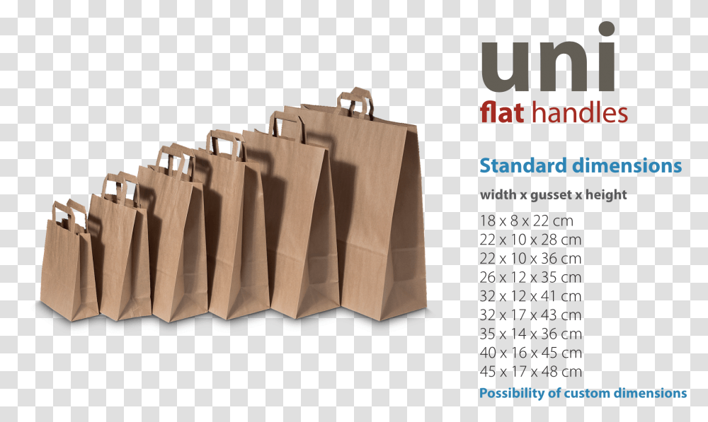 Paper Bags With Flat Handles Standard Paper Bag Dimensions, Shopping Bag, Sack Transparent Png