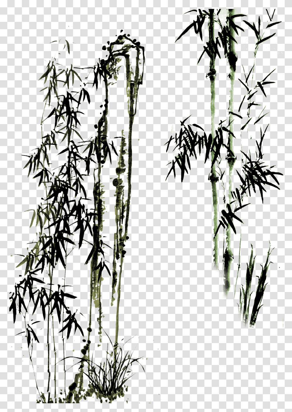 Paper Bamboo Eight Eccentrics Chinese Painting Bamboo, Plant, Tree, Grass, Vegetation Transparent Png