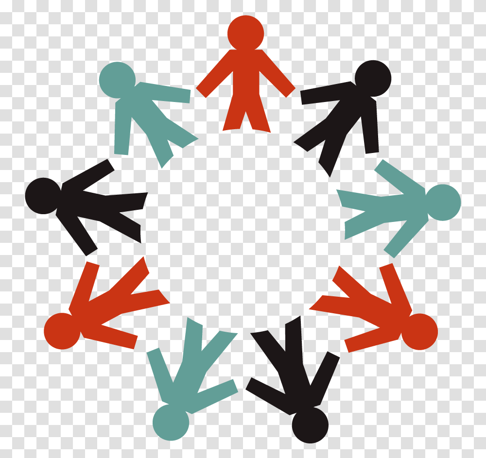 Paper Dolls Holding Hands Circle, Bird, Animal, Silhouette Transparent Png