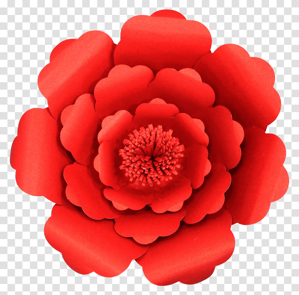 Paper Flower Red Three Stack Common Zinnia, Rose, Plant, Blossom, Dahlia Transparent Png