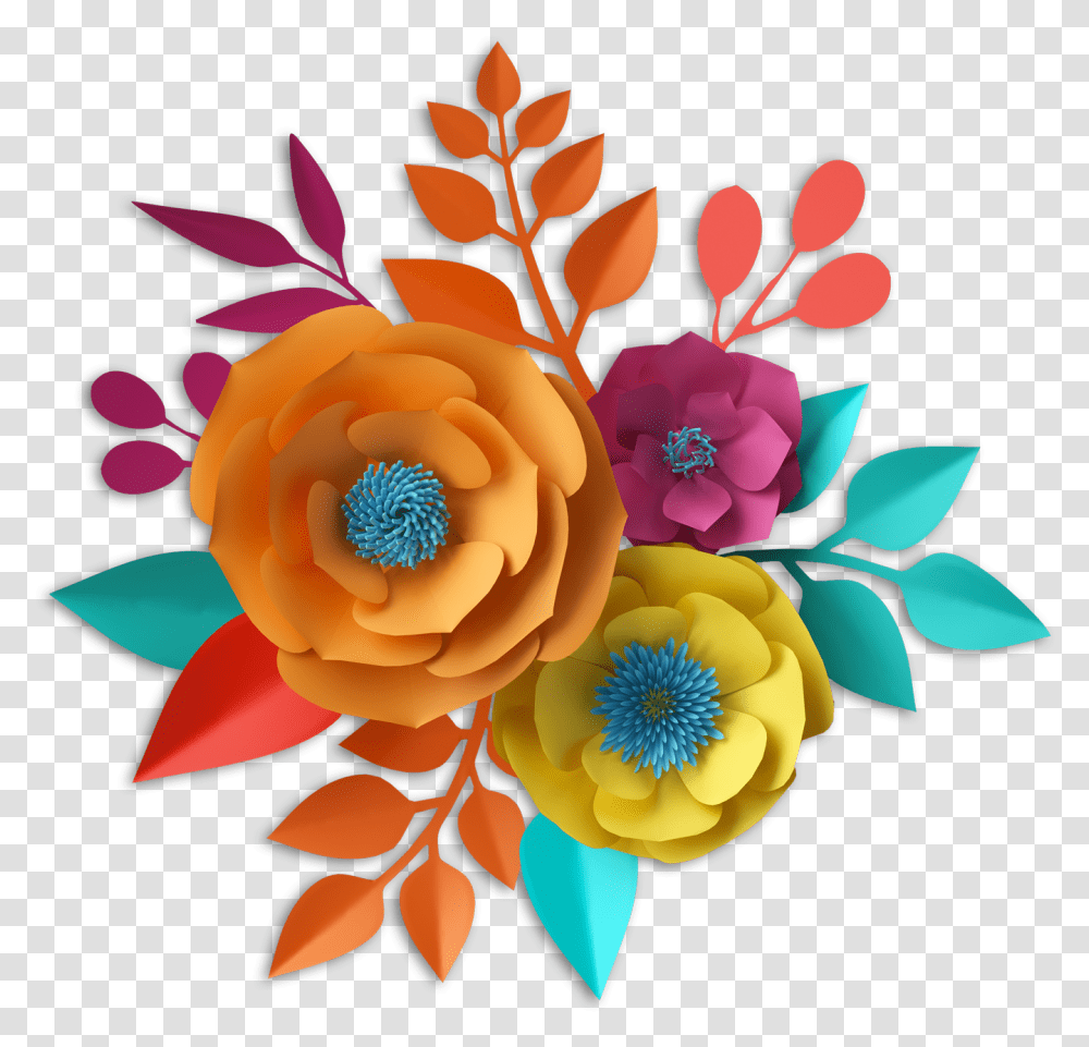 Paper Flowers Good Morning Pooja Ji, Graphics, Art, Floral Design, Pattern Transparent Png