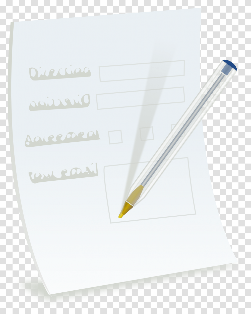 Paper Form With Ballpoint Svg Clip Arts Change Request Form Icon, Document, Page, Pencil Transparent Png