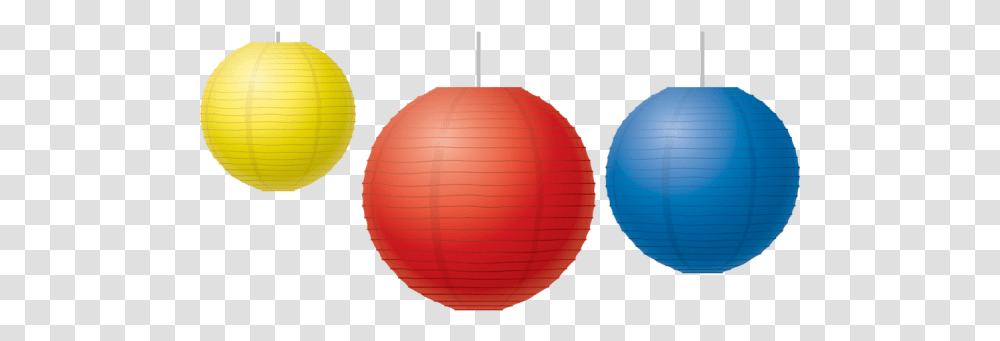 Paper Lanterns Red Yellow & Blue Sphere, Balloon, Lamp Transparent Png