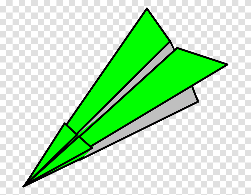 Paper Plane Green Airplane Origami Toy Fly Flight Paper Airplane Clipart Gif, Triangle, Pencil Transparent Png
