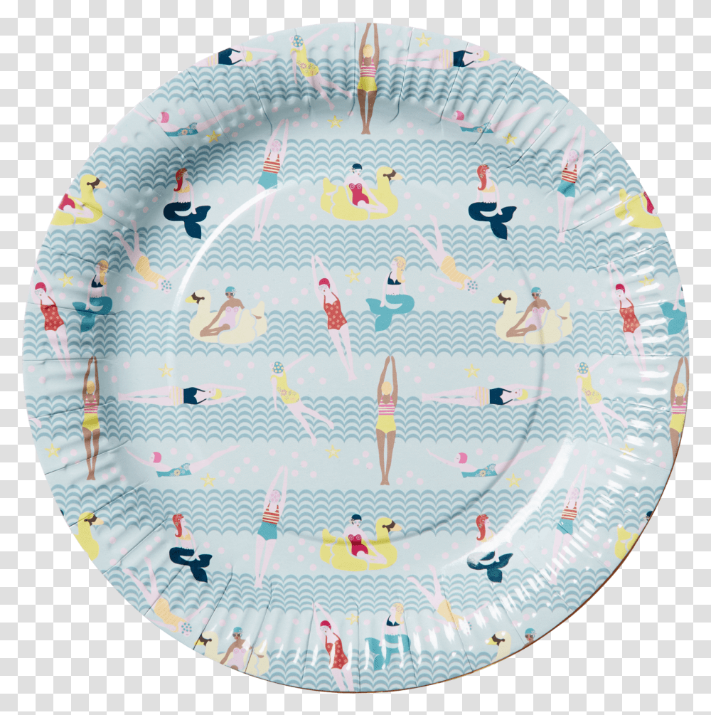 Paper Plate In Assorted Swimster And Butterfly Circle, Dish, Meal, Food, Platter Transparent Png