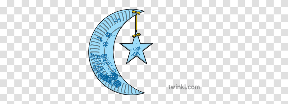 Paper Plate Moon And Star Decoration Crescent Symbol Paper Plate Moon And Star, Star Symbol Transparent Png