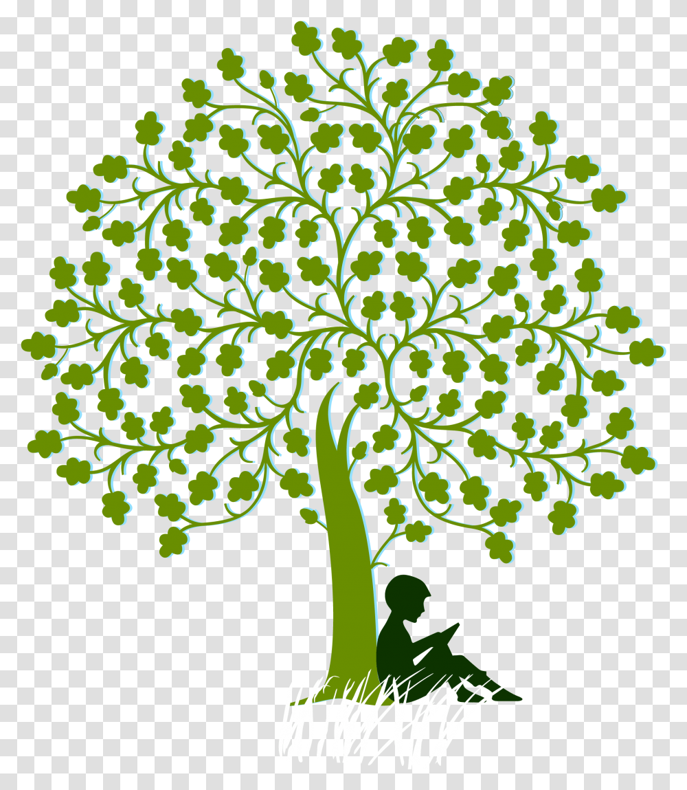 Paper Wall Decal Sticker Child Reading Under A Tree, Plant, Vegetation, Bush, Green Transparent Png
