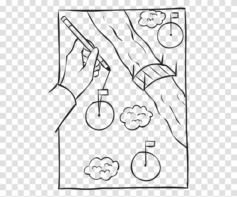 Paper With Various Golf Tees And Hazards And A Hand Line Art, Poster, Pattern Transparent Png