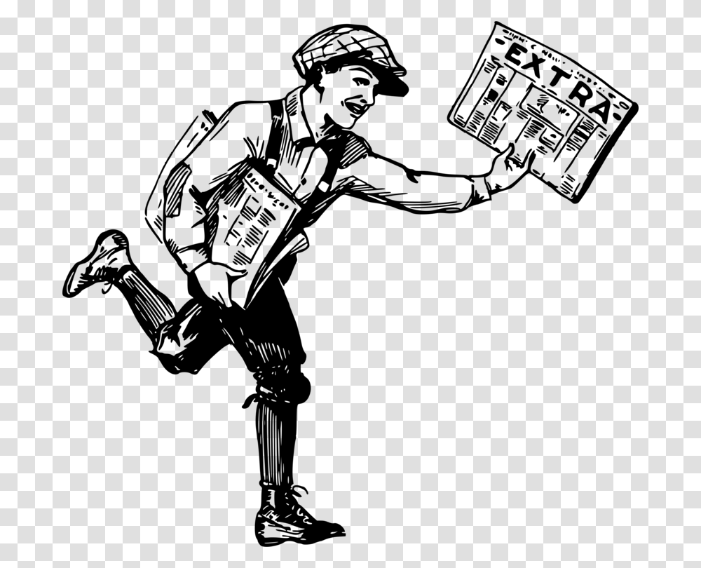 Paperboy Newspaper Drawing, Gray, World Of Warcraft Transparent Png