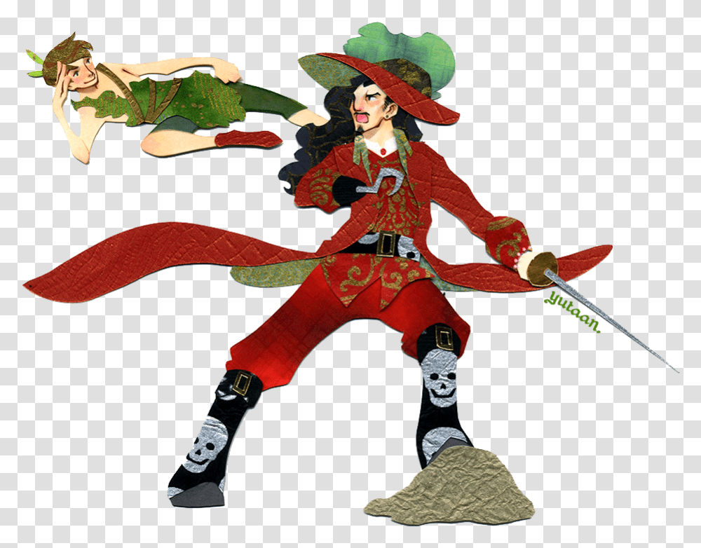 Papercraft Commission Of Peter Pan And Captain Hook, Person, Hat, Leisure Activities, Pirate Transparent Png