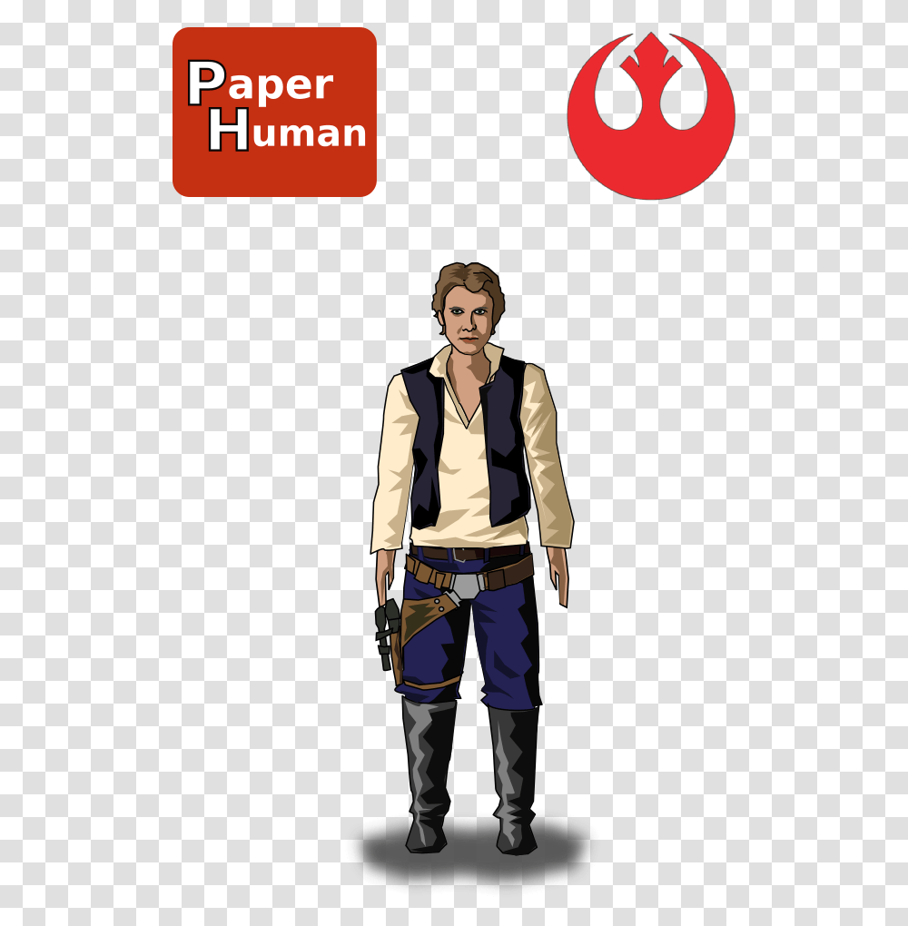 Paperhuman Han Solo Cartoon, Person, Coat, Jacket Transparent Png