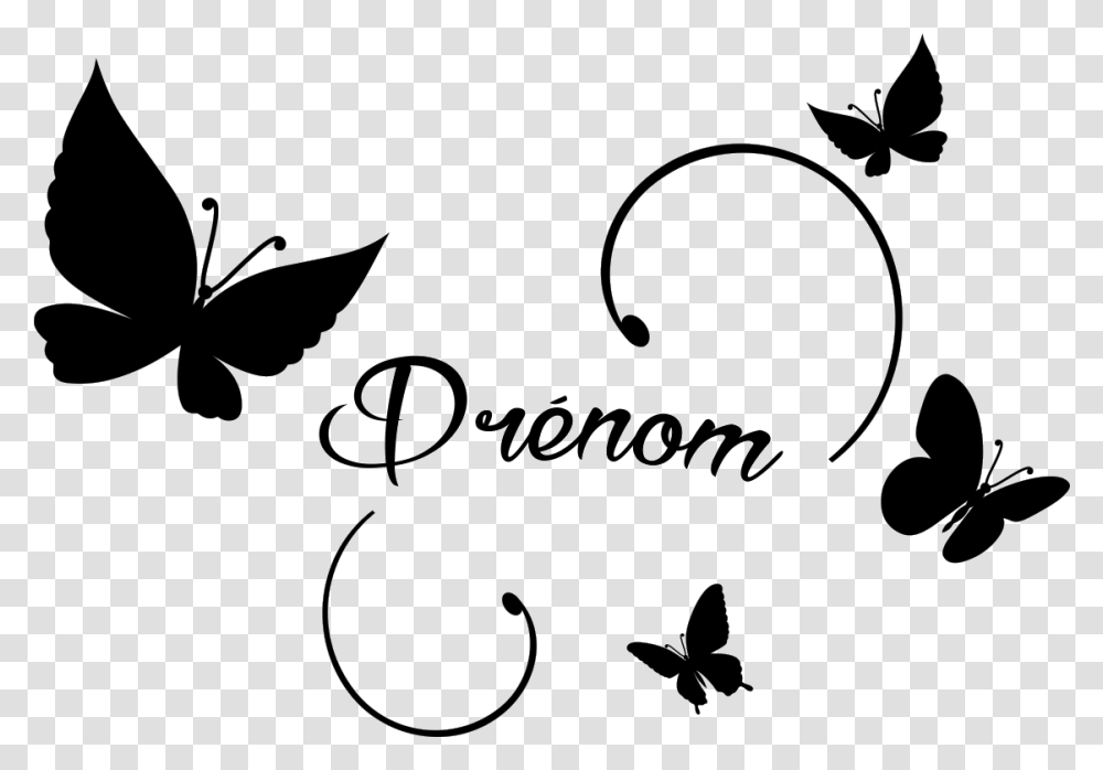 Papillon Prenom, Alphabet, Label, Handwriting Transparent Png