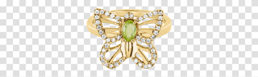 Papillon Ring Peridot In Yellow Gold Engagement Ring, Accessories, Accessory, Jewelry, Diamond Transparent Png
