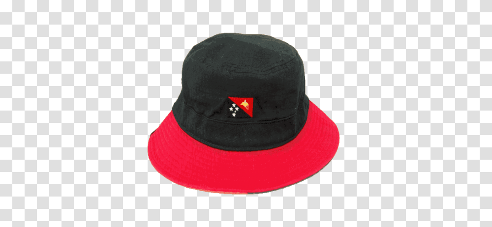 Papua New Guinea Black Bucket Hat With Red Embroidery Red Brim, Apparel, Baseball Cap, Sun Hat Transparent Png