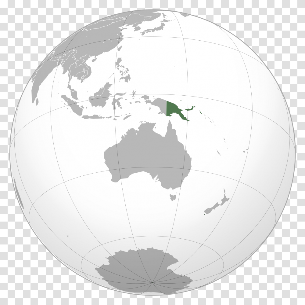 Papua New Guinea Map Australia Orthographic Projection, Soccer Ball, Football, Team Sport, Sports Transparent Png