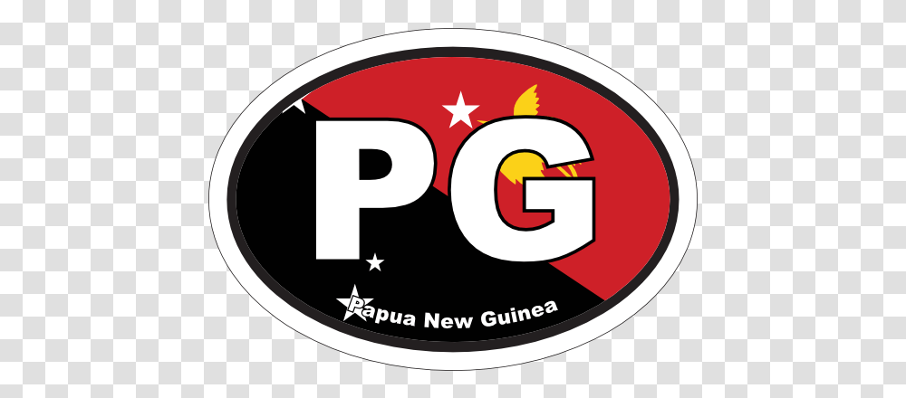 Papua New Guinea Pg Flag Oval Sticker Circle, Label, Text, Logo, Symbol Transparent Png