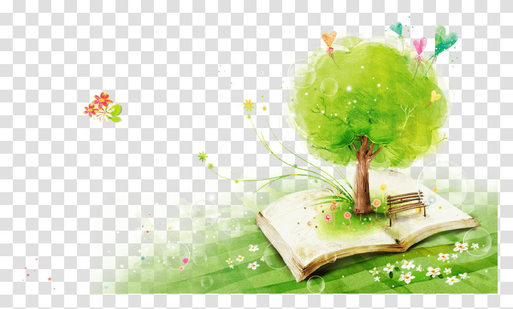 Para Principiantes Trees Watercolor Books Green In Watercolor Background Books, Floral Design, Plant Transparent Png