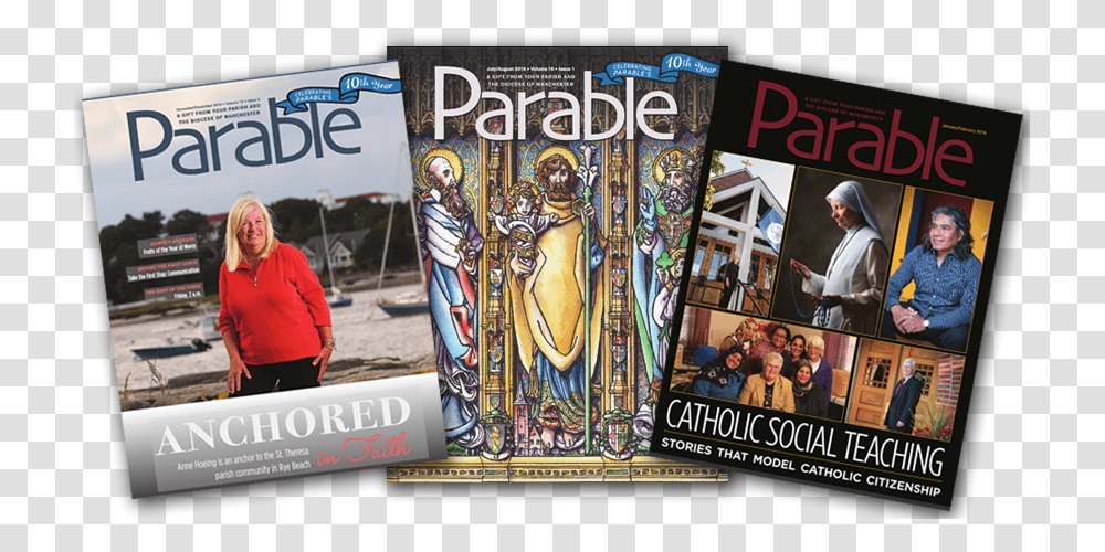 Parable Magazine Flyer, Person, Advertisement, Poster, Paper Transparent Png