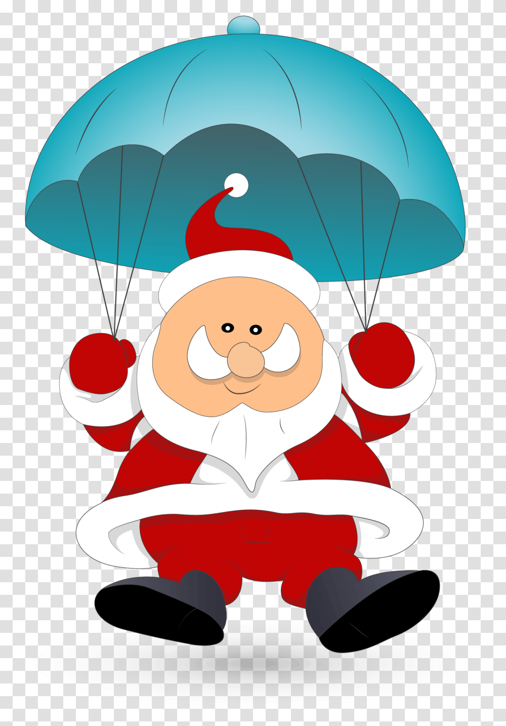 Parachute Clipart Santa Claus Body Clipart, Elf, Hat, Apparel Transparent Png