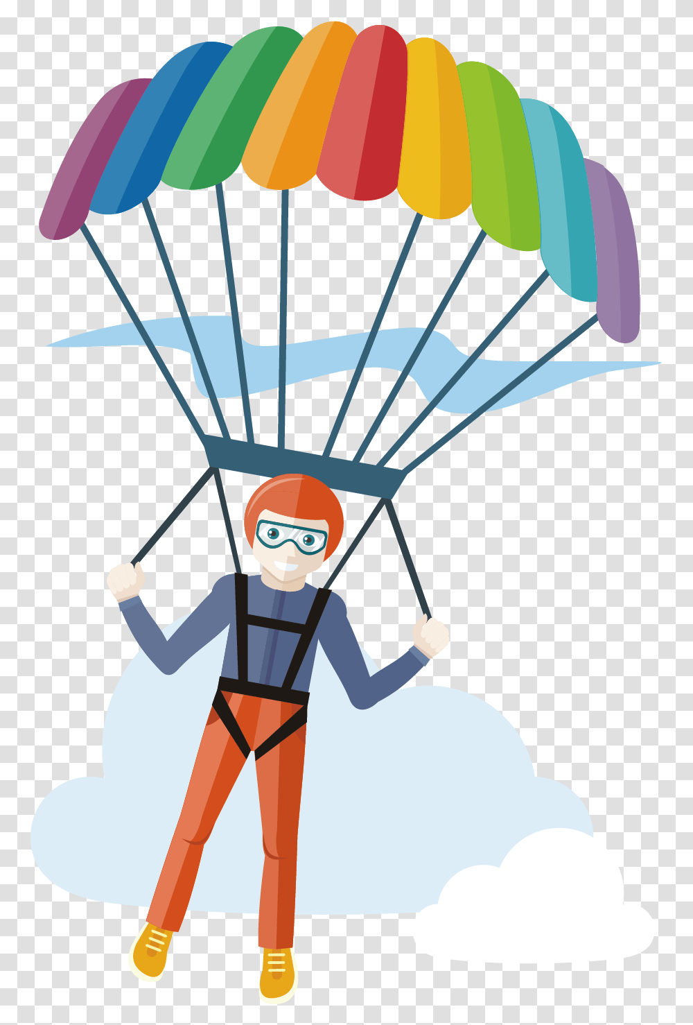 Parachute Skydiver Clipart, Person, Human, Badminton, Sport Transparent Png
