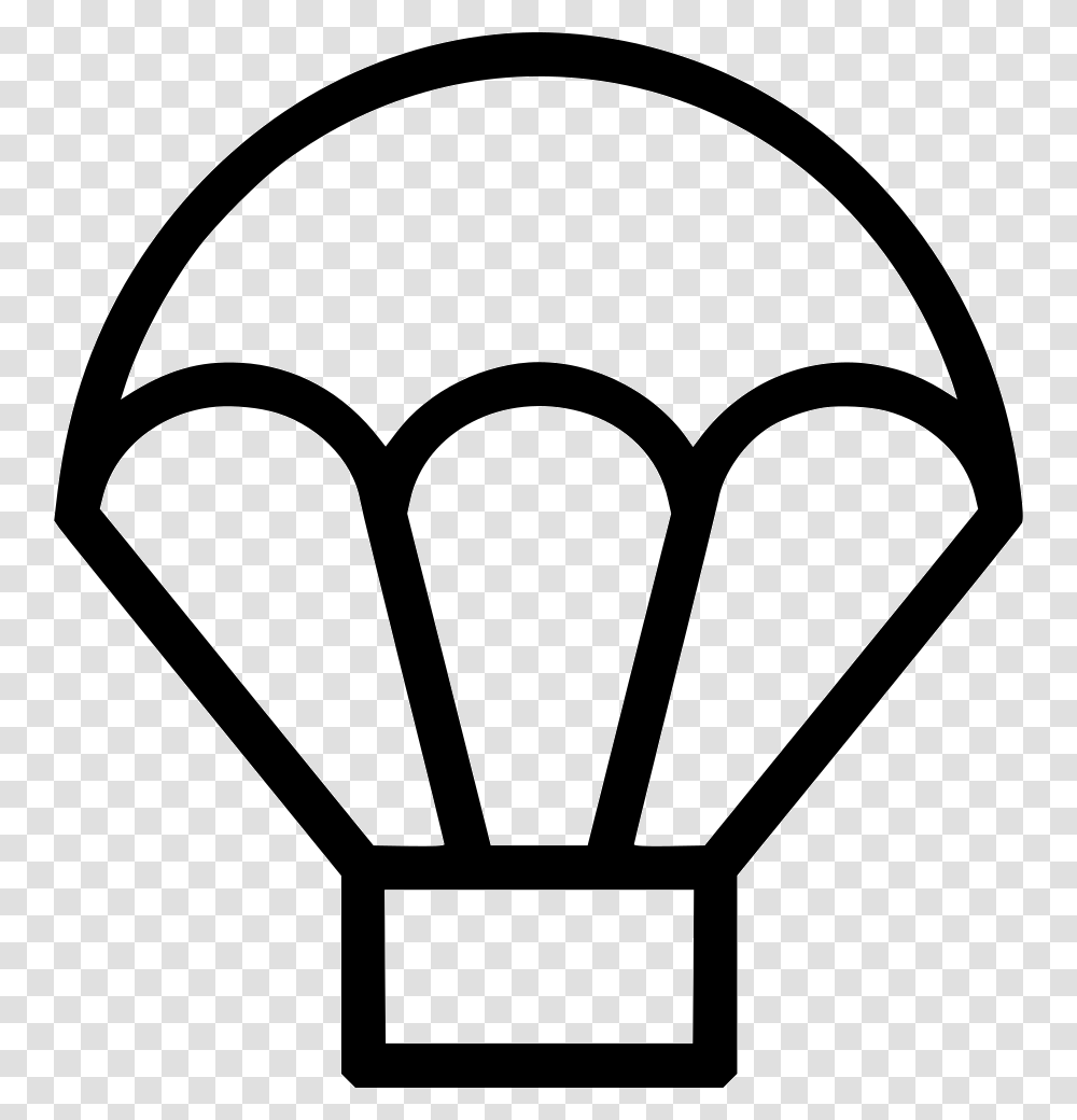 Parachute Skydiving Outline Image Of Parachute, Hot Air Balloon, Aircraft, Vehicle, Transportation Transparent Png