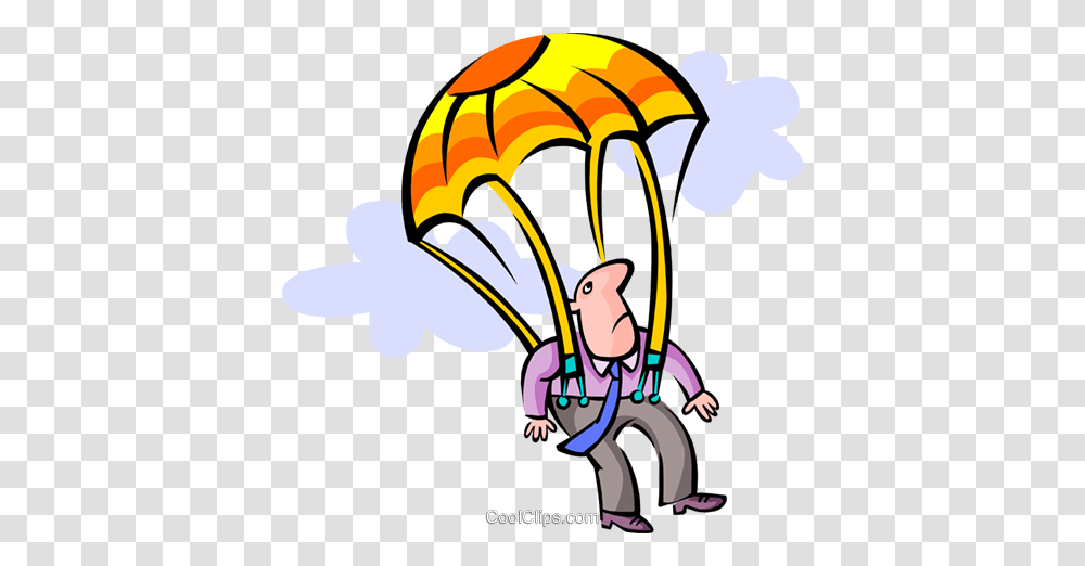 Parachuting Royalty Free Vector Clip Art Illustration, Parachute Transparent Png